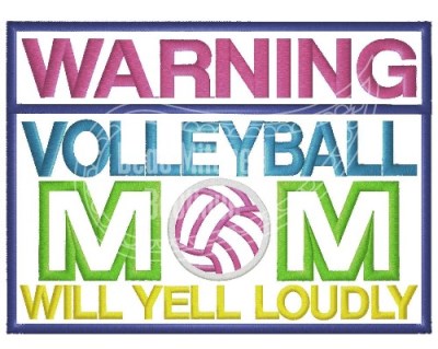 Warning Volleyball mom applique